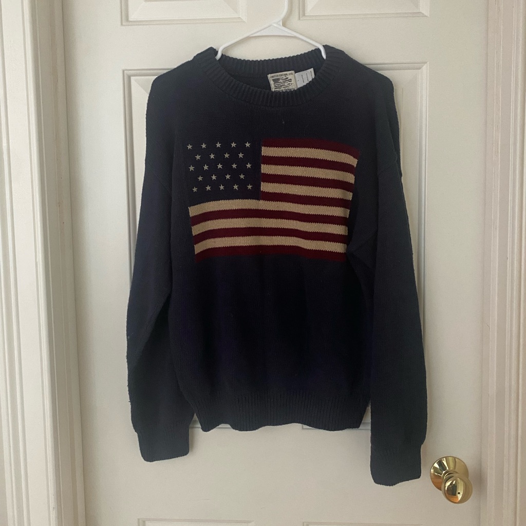 Classic Navy American Flag Sweater